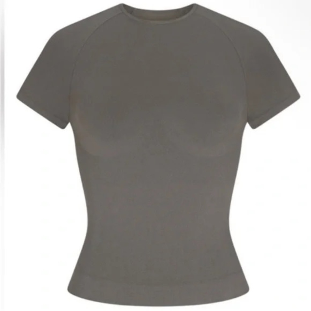 NWT SKIMS S Fits Everybody Short Sleeve T-Shirt Gunmetal